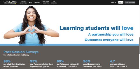 Tutor.com Website Redesign preview